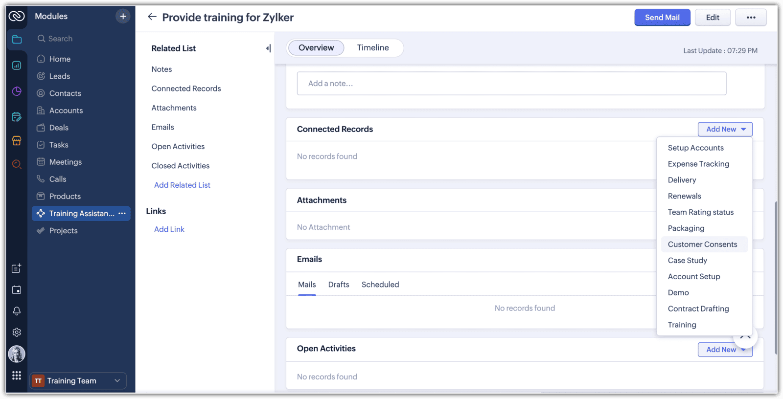 Connected Record and Connected Workflow in Zoho CRM